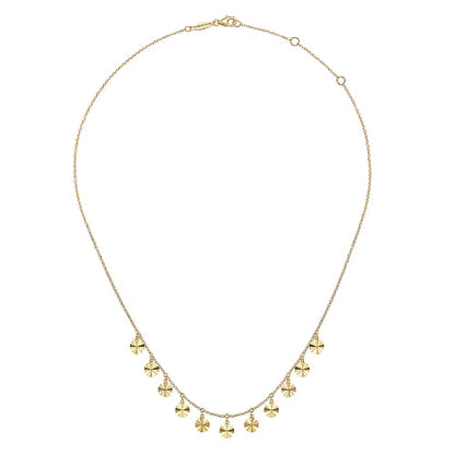 Gabriel & Co | Diamond Cut - 14K Yellow Gold Disc Drops Necklace