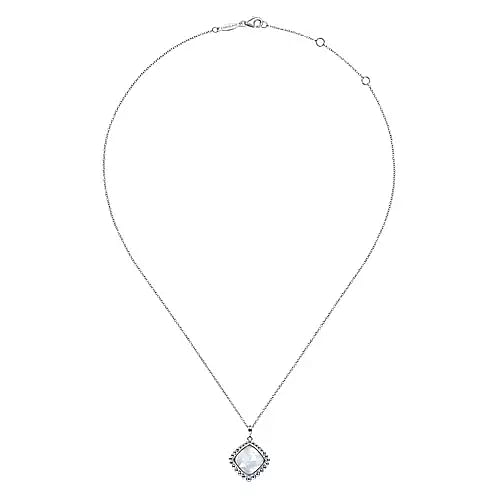 Gabriel & Co | 925 Sterling Silver Rock Crystal and White MOP Pendant Necklace