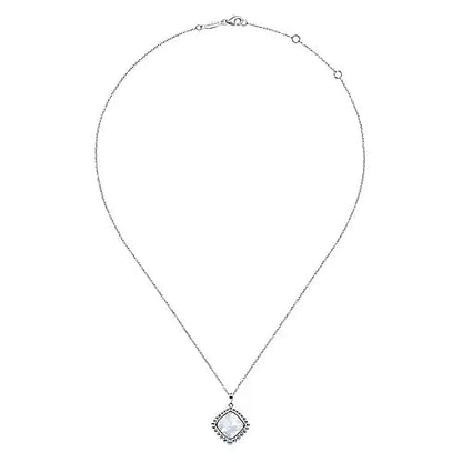 Gabriel & Co | 925 Sterling Silver Rock Crystal and White MOP Pendant Necklace