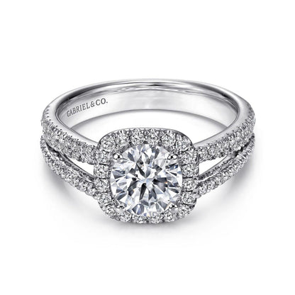 Gabriel & Co."Hillary" Halo Diamond Engagement Ring