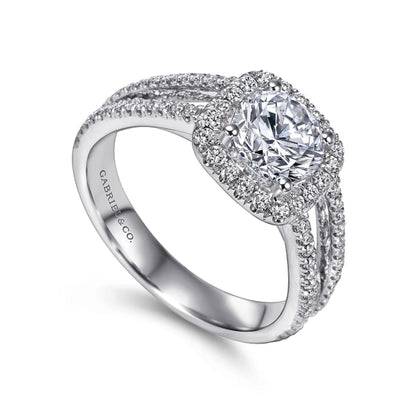 Gabriel & Co."Hillary" Halo Diamond Engagement Ring