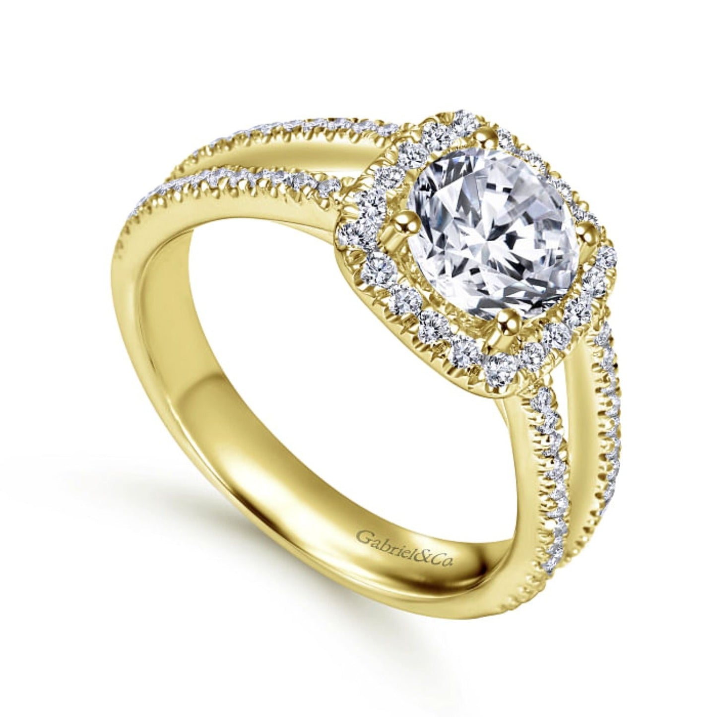 Gabriel & Co."Hillary" Halo Diamond Engagement Ring