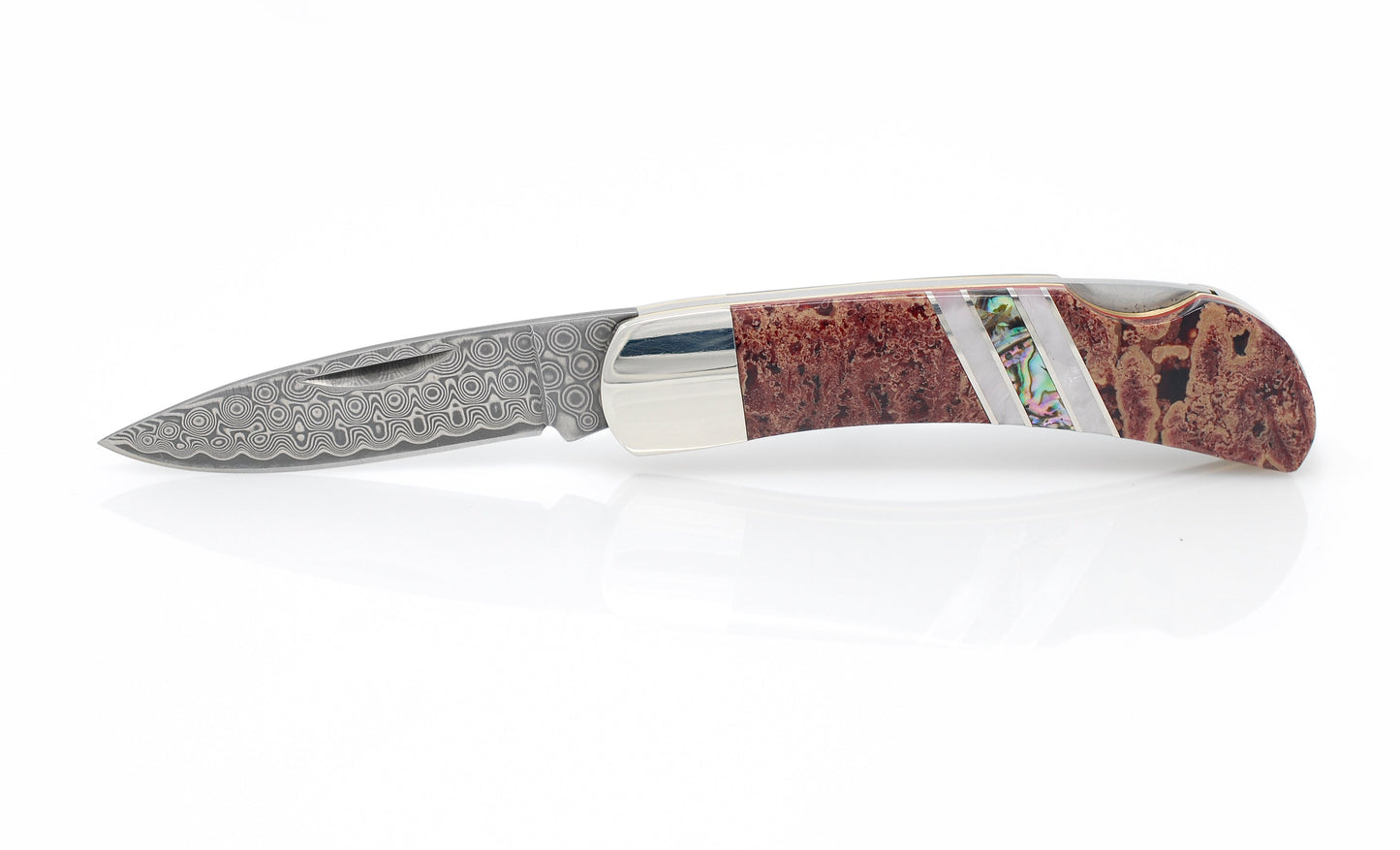 Damascus Collection Gemstone Exotics 3" Lockback Knife