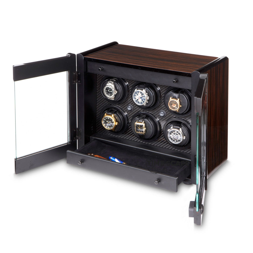 ORBITA - Avanti 6 Watch Winder | Macassar/Carbon