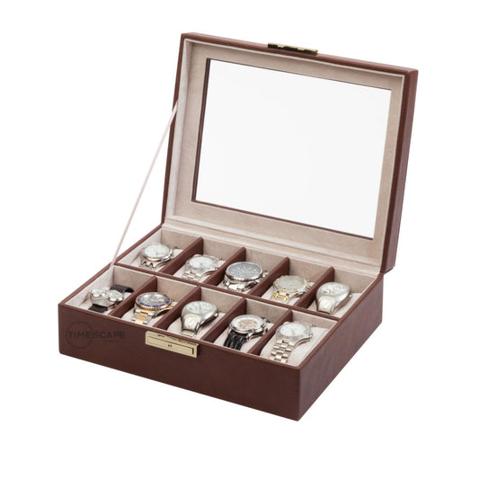 Orbita - Roma 10 Watch Storage Case | Chocolate Leather