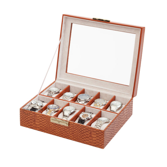 Orbita - Roma 10 Watch Storage Case | Lizard Leather