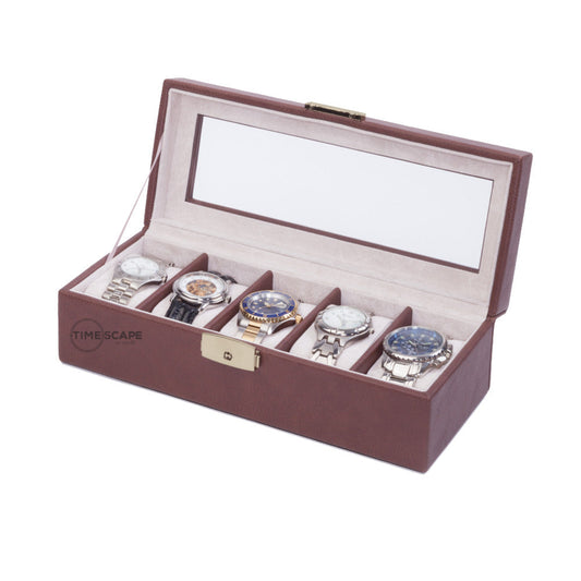 Orbita - Roma 5 Watch Storage Case | Chocolate Leather