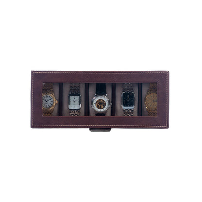 Orbita - Roma 5 Watch Storage Case | Chocolate Leather