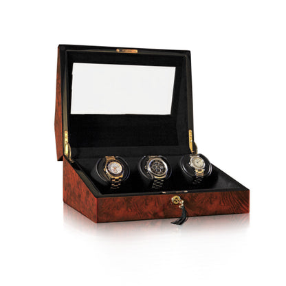 ORBITA - Siena 3 Triple Watch Winder | Burlwood