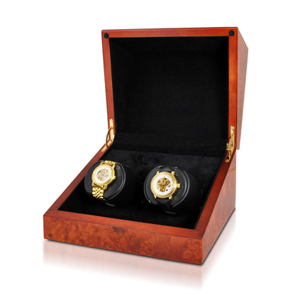 ORBITA - Sparta 2 Deluxe Double Watch Winder | Burlwood