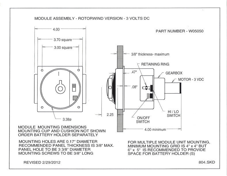 Orbita - DIY Rotorwind Watch Winder | Module 3VDC Module