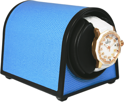 ORBITA - Sparta Mini Single Watch Winder | Blue Leatherette