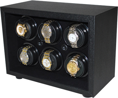 ORBITA - InSafe 6 Watch Winder | Black Leatherette