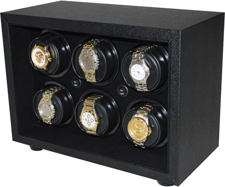 ORBITA - InSafe 6 Watch Winder | Black Leatherette