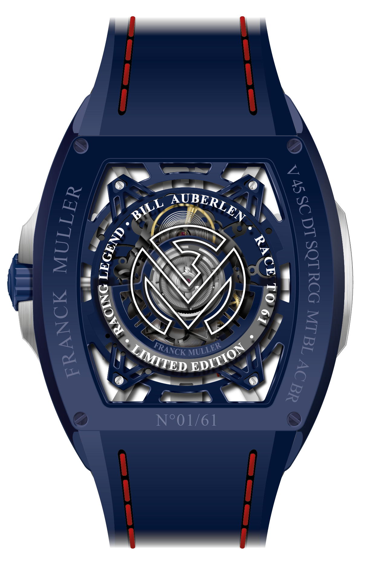 Franck Muller Blue Titanium Bill Auberlen "Race to 61" Limited Edition- V 45 SCDT SQT RCG BA MTBL