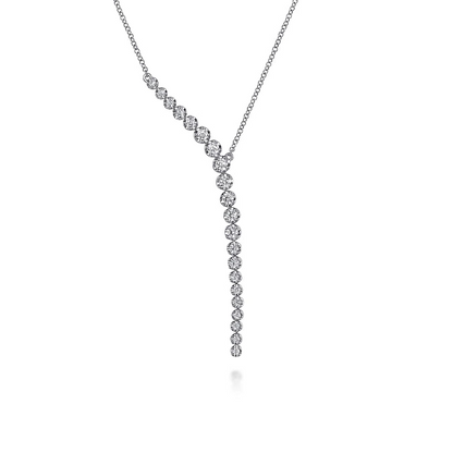 Gabriel & Co | 14K White Gold Diamond Y Necklace