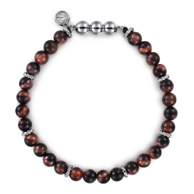 Gabriel & Co | 925 Sterling Silver and Tiger Eye Beads Bracelet