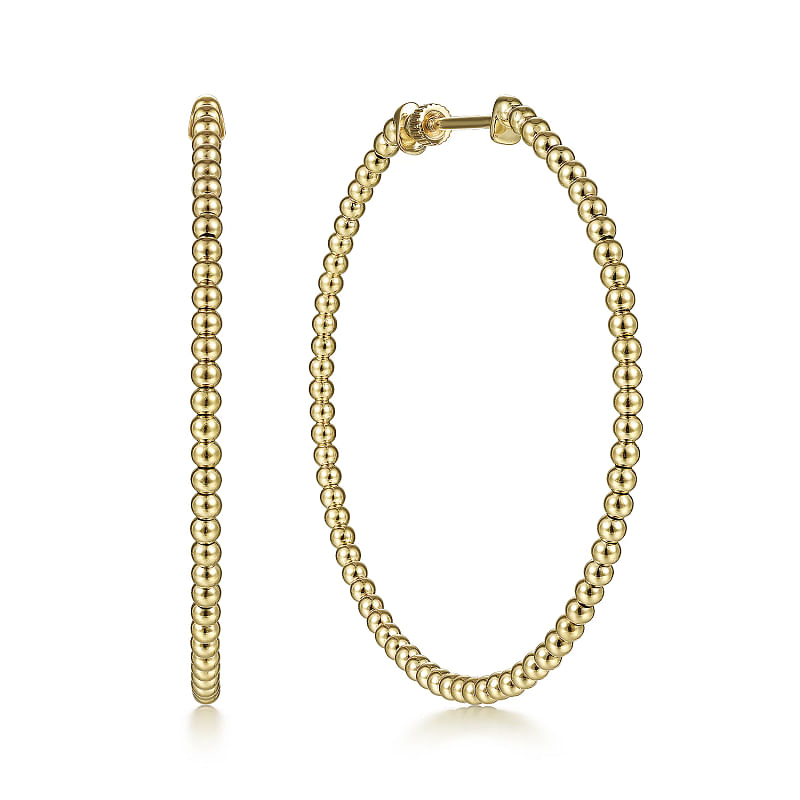 Gabriel & Co | 14K Yellow Gold Bujukan Classic Hoop Earrings in size 50mm