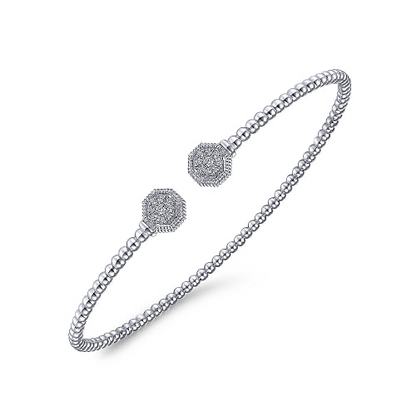 Gabriel & Co | 14K White Gold Bujukan Diamond Hexagon Split Bangle