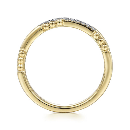 Gabriel & Co | 14K Yellow Gold Bujukan Diamond Stackable Ring