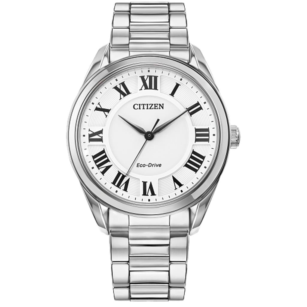 Citizen Ladies Silver Tone Arezzo Eco Drive Watch EM0970-53A