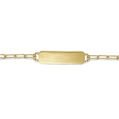 Gabriel & Co | 14K Yellow Gold ID Hollow Chain Bracelet