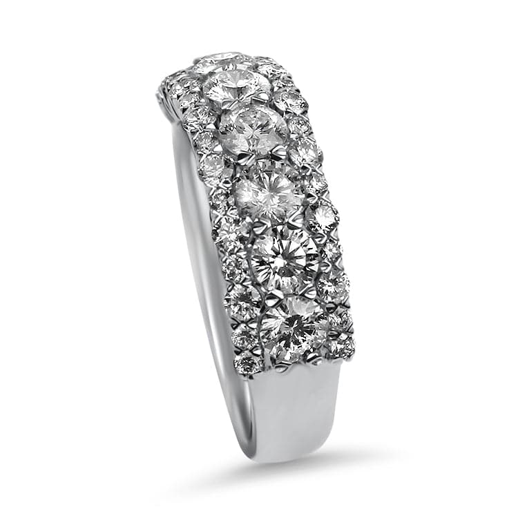 Christopher Designs 14K White Gold Round Crisscut Band