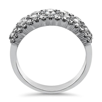 Christopher Designs 14K White Gold Round Crisscut Band