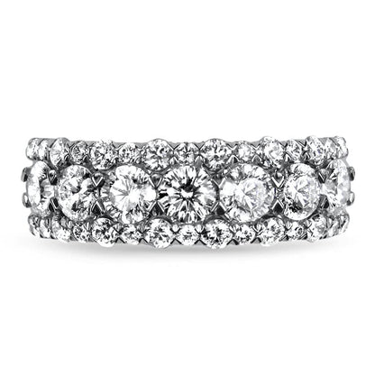 Christopher Designs 14K White Gold Round Crisscut Band