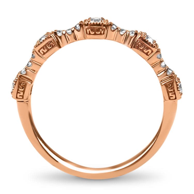 Christopher Designs Rose Gold Diamond Station Stacking Wedding Band