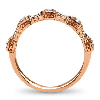 Christopher Designs Rose Gold Diamond Station Stacking Wedding Band