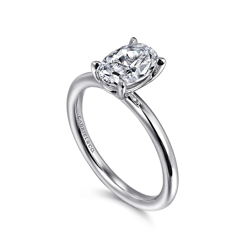 Gabriel & Co | Lark - 14K White Gold Oval Solitaire Engagement Ring