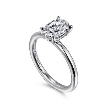 Gabriel & Co | Lark - 14K White Gold Oval Solitaire Engagement Ring