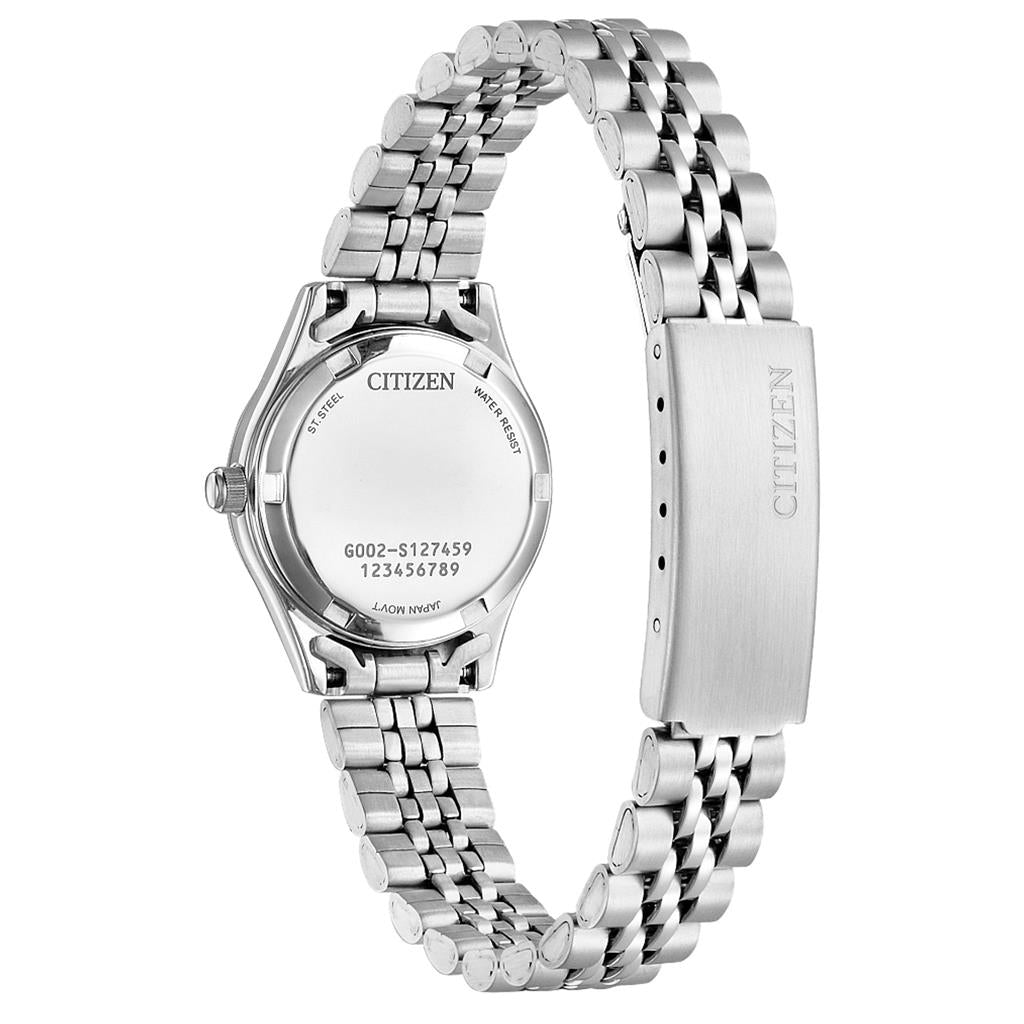 Citizen Ladies Silver Tone Crystal Bezel Quartz Watch EQ0530-51N