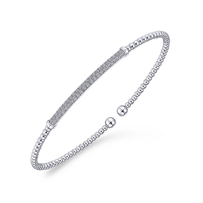 Gabriel & Co | 14K White Gold Bujukan Diamond Bar Split Bangle