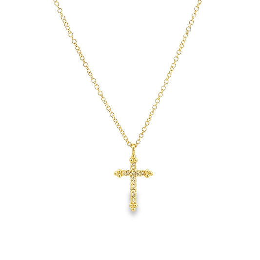 Gabriel & Co | 14K Yellow Gold Diamond Cross Necklace