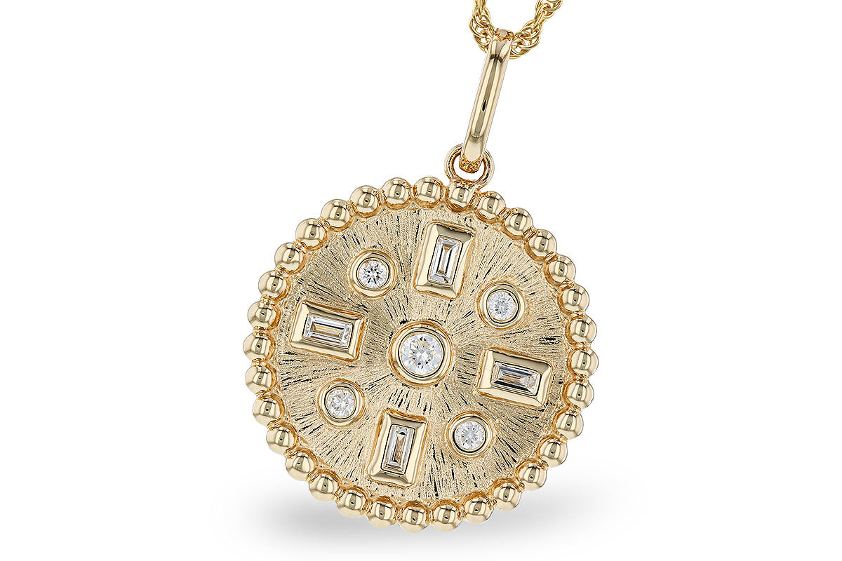 Yellow Gold Satin Diamond Pendant