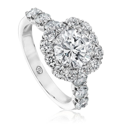 Christopher Designs White Gold Diamond Halo Setting