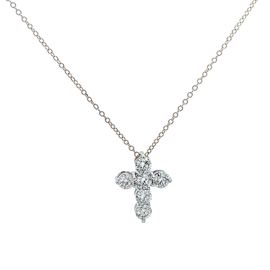 Gabriel & Co | 14K Two-Tone Diamond Cross Necklace - 1.04ct