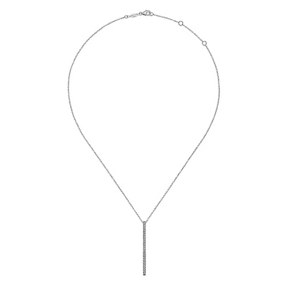 Gabriel & Co | 14K White Gold Diamond Bar Pendant Necklace