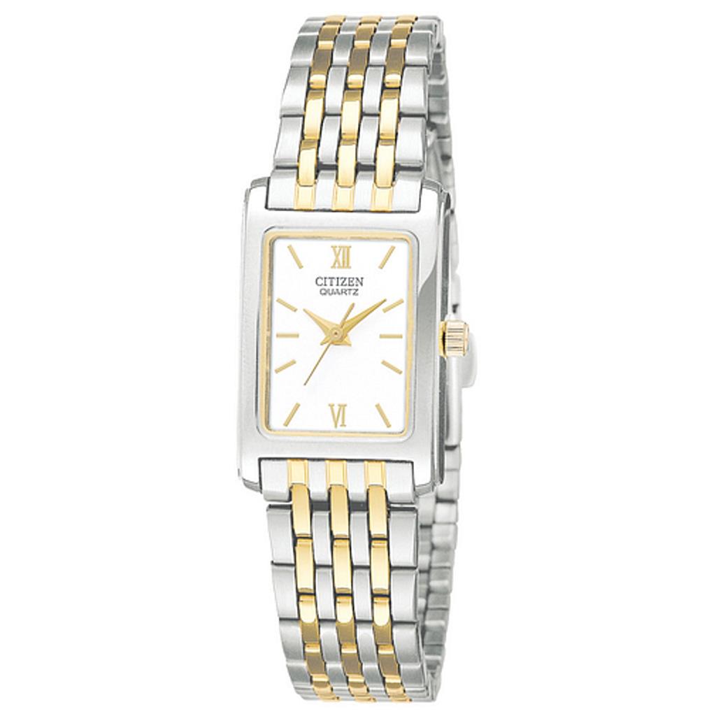 Citizen Ladies Two Tone Quartz White Dial Watch EJ5854-56A