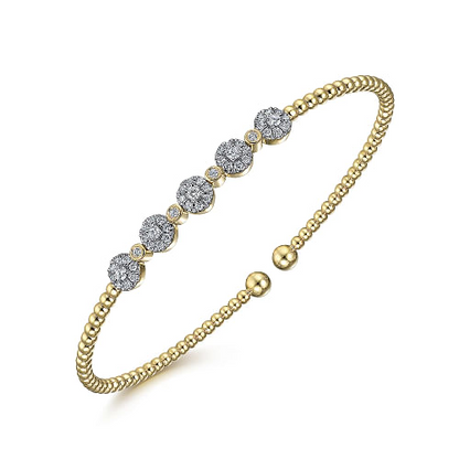 Gabriel & Co | 14K Yellow Gold Bujukan Diamond Split Bangle