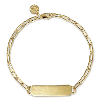 Gabriel & Co | 14K Yellow Gold ID Hollow Chain Bracelet