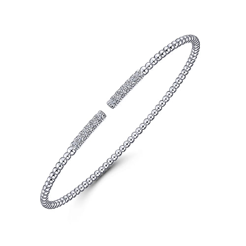 Gabriel & Co | 14K White Gold Bujukan Diamond Bars Bangle