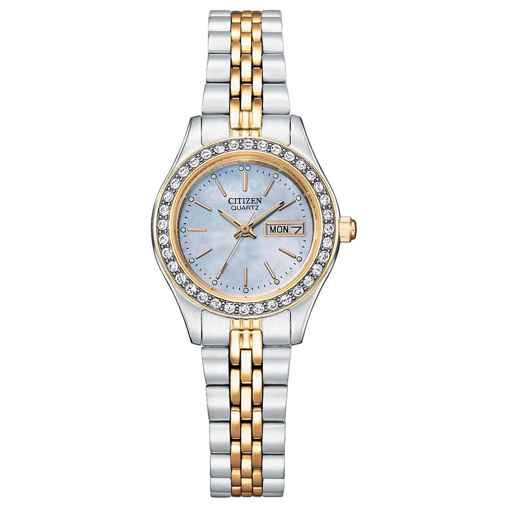 Citizen Ladies Two Tone Quartz Mother of Pearl Watch EQ0539-56Y