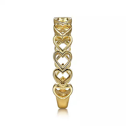 Gabriel & Co | 14K Yellow Gold Sideways Heart Stackable Ring