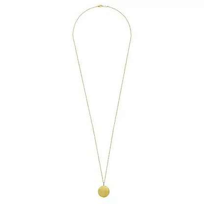 Gabriel & Co | 32 inch 14K Yellow Gold Round Pendant Necklace with Diamond Bale