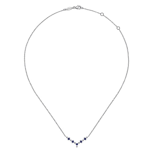 Gabriel & Co | 14K White Gold Diamond Chevron Necklace