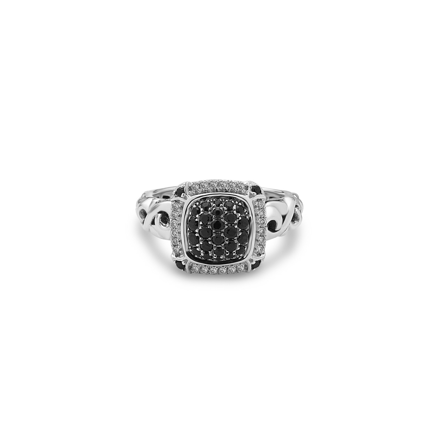 Silver Ivy Pave Ring