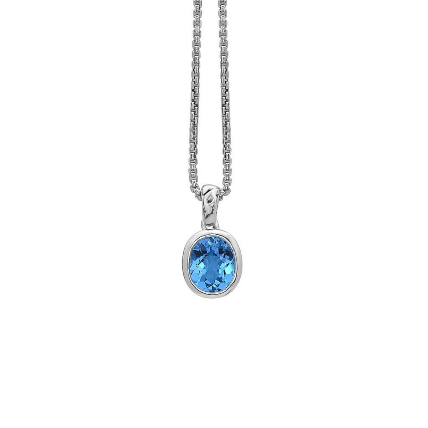 SILVER IVY OVAL GEMSTONE NECKLACE